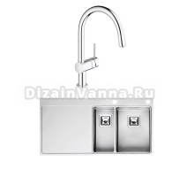 Комплект Мойка Reginox Nevada LUX OKG right L 18x30 сталь + Смеситель Grohe Minta 3291800E хром