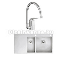 Комплект Мойка Reginox Nevada LUX OKG right L 18x40 сталь + Смеситель Grohe Euroeco 32752000