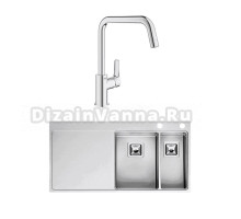 Комплект Мойка Reginox Nevada LUX OKG right L 30x18 сталь + Смеситель Grohe Eurosmart 30567000