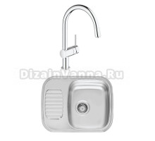 Комплект Мойка Reginox Regidrain LUX OKG сталь + Смеситель Grohe Minta 3291800E хром