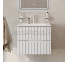 Тумба с раковиной Cezares Duet 60 bianco lucido, раковина Cezares CZR-8073-60