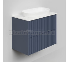 Тумба с раковиной La Fenice Terra Twin 80 подвесная, blu grigio, столешница белый мрамор, раковина белая матовая
