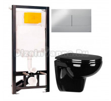 Комплект Унитаз подвесной Wanfald Lauta 47374100005 + Инсталляция OLI 80 ECO Sanitarblock mechanic 3 в 1 с кнопкой смыва