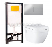 Комплект Унитаз подвесной Grohe Euro Ceramic 39703000 + Инсталляция OLI 80 ECO Sanitarblock mechanic 3 в 1 с кнопкой смыва