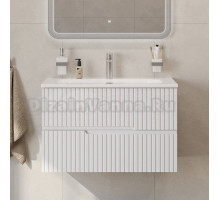 Тумба с раковиной Cezares Duet 80 bianco lucido, раковина Cezares CZR-8073-80