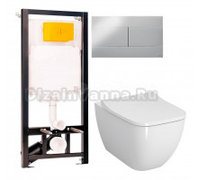 Комплект Унитаз подвесной VitrA Shift 7742B003-0075 белая глянцевая + Крышка Integra Square 191-003-009 с микролифтом + Инсталляция OLI 80 ECO Sanitarblock mechanic 3 в 1 с кнопкой смыва