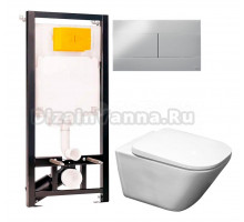 Комплект Унитаз подвесной Roca Gap 34647L000 + Крышка 801472001 с микролифтом + Инсталляция OLI 80 ECO Sanitarblock mechanic 3 в 1 с кнопкой смыва