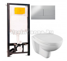 Комплект Унитаз подвесной Norm Fit 6855B099-1777 + Крышка VitrA Norm 84-003-749 с микролифтом + Инсталляция OLI 80 ECO Sanitarblock mechanic 3 в 1 с кнопкой смыва