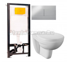 Комплект Унитаз подвесной Norm Fit 6855B099-1777 + Крышка 803-003-709 с микролифтом + Инсталляция OLI 80 ECO Sanitarblock mechanic 3 в 1 с кнопкой смыва