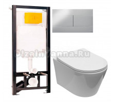 Комплект Унитаз подвесной Aquanet Logan Tornado 340298 + Инсталляция OLI 80 ECO Sanitarblock mechanic 3 в 1 с кнопкой смыва