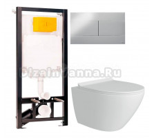 Комплект Унитаз подвесной Teymi Lina Pro T40106 + Инсталляция OLI 80 ECO Sanitarblock mechanic 3 в 1 с кнопкой смыва