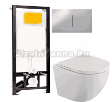 Комплект Унитаз подвесной BelBagno Uno BB3105CHR/SC + Инсталляция OLI 80 ECO Sanitarblock mechanic 3 в 1 с кнопкой смыва