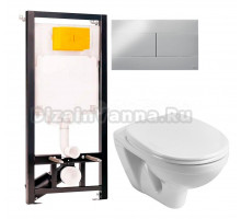 Комплект Унитаз подвесной Santek Бореаль 1WH301977 + Инсталляция OLI 80 ECO Sanitarblock mechanic 3 в 1 с кнопкой смыва