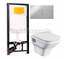 Комплект Унитаз подвесной Santek Лайн rimless 1WH501574 + Инсталляция OLI 80 ECO Sanitarblock mechanic 3 в 1 с кнопкой смыва