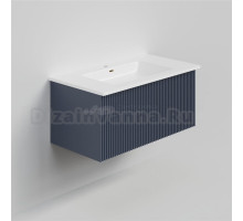 Тумба с раковиной La Fenice Terra 80 подвесная, blu grigio, раковина Slim Line 80 см