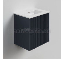 Тумба с раковиной La Fenice Terra Twin 60 подвесная, blu grigio, раковина Slim Line 60 см