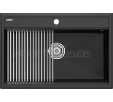 Мойка кухонная Paulmark Stepia + Step PM117551-AN+R375-BS антрацит + Жидкое мыло Grass Milana