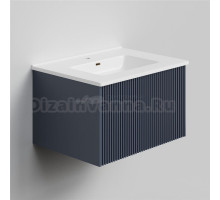 Тумба с раковиной La Fenice Terra 60 подвесная, blu grigio, раковина Slim Line 60 см