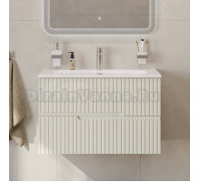 Тумба с раковиной Cezares Duet 80 альпака брашированная, раковина Cezares CZR-8073-80