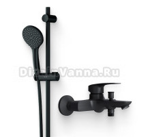 Душевой комплект Гарнитур AM.PM Gem F0190022 черный + Смеситель Tender F45A10022