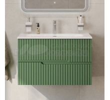 Тумба с раковиной Cezares Duet 80 фисташковый софт, раковина Cezares CZR-8073-80