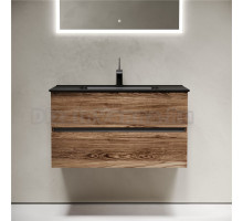 Тумба с раковиной Sancos Urban 90 дуб чарльстон, черная раковина CN7002MB