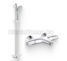 Душевой комплект Термостат Grohe Grohtherm 1000 New 34155003 для ванны с душем + Гарнитур Euphoria 110 Mono 27267001 90 см, с полочкой