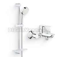Душевой комплект Гарнитур Grohe Tempesta Cosmopolitan 27928002 + Смеситель BauEdge 23604001