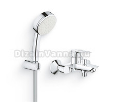 Душевой комплект Гарнитур Grohe Tempesta Cosmopolitan 26084002 + Смеситель BauEdge 23604001