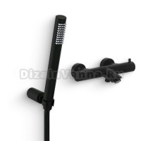 Душевой комплект Термостат Paffoni Light LIQ022NO для ванны + Гарнитур Birillo ZDUP036NO черный матовый