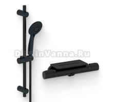 Душевой комплект Термостат Jacob Delafon Metro E21768-BL для ванны с душем с полкой + Гарнитур Oscar E29848-BL