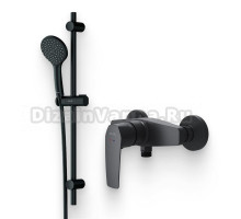 Душевой комплект Смеситель для душа AM.PM Gem F90A20022 черный + Гарнитур F0190022 черный