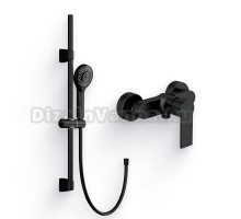 Душевой комплект Смеситель для душа Cersanit Brasko Black 63109 + Гарнитур Neno 63696 черный