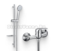 Душевой комплект Смеситель для душа Milardo Simp SIMSB00M03WA + Гарнитур 3401F60M16