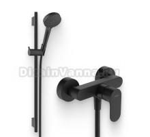 Душевой комплект Смеситель для душа Hansgrohe Rebris S 72640670 черный матовый + Гарнитур Vernis Blend 26422670 матовый черный