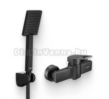 Душевой комплект Смеситель для душа Swedbe Kronos 2020В черный матовый + Гарнитур Hermes 5136B черный матовый
