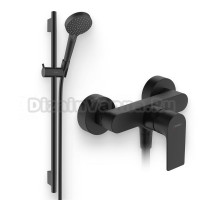 Душевой комплект Смеситель для душа Hansgrohe Rebris E 72650670 черный матовый + Гарнитур Vernis Blend 26422670 матовый черный