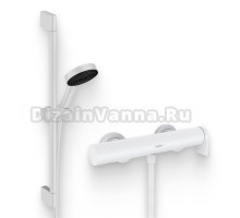 Душевой комплект Смеситель для душа Hansgrohe Vivenis 75620700 матовый белый + Гарнитур Pulsify Relaxation 105 3jet 24160700 матовый белый