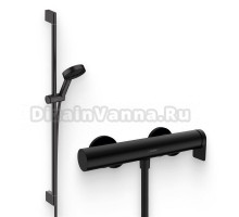 Душевой комплект Смеситель для душа Hansgrohe Vivenis 75620670 матовый черный + Гарнитур Pulsify Relaxation 105 3jet 24170670 матовый черный