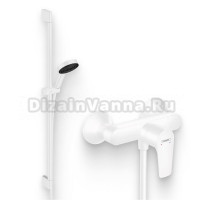 Душевой комплект Смеситель для душа Hansgrohe Talis E 71760700 + Гарнитур Pulsify Relaxation 105 3jet 24171700 EcoSmart, матовый белый