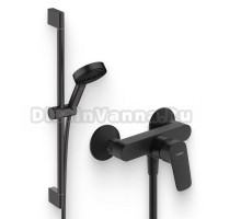 Душевой комплект Смеситель для душа Hansgrohe Logis 71600670 черный матовый + Гарнитур Pulsify Relaxation 105 3jet 24160670 матовый черный