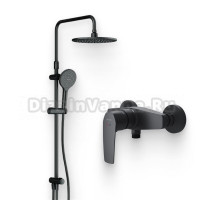Душевой комплект Смеситель для душа AM.PM Gem F90A20022 черный + Стойка Like F0780022 черная
