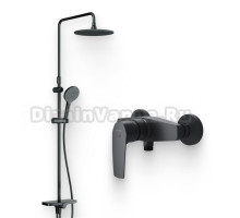 Душевой комплект Смеситель для душа AM.PM Gem F90A20022 черный + Стойка Like F0780222 черная