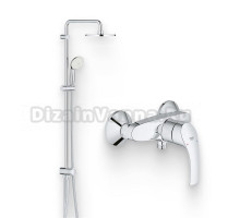 Душевой комплект Смеситель для душа Grohe Eurosmart New 33555002 + Стойка New Tempesta Rustic 26452001