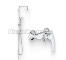 Душевой комплект Смеситель для душа Grohe Eurosmart New 33555002 + Стойка New Tempesta Cosmopolitan 27394002
