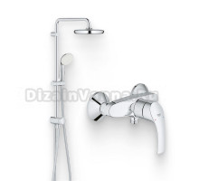 Душевой комплект Смеситель для душа Grohe Eurosmart New 33555002 + Стойка New Tempesta System 26381001
