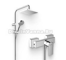 Душевой комплект Смеситель для душа Hansgrohe Vernis Shape 71650000 хром + Стойка 26282000 Showerpipe 230 1jet Reno хром