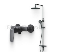 Душевой комплект Смеситель для душа AM.PM Tender F45A20022 + Стойка Like F0780222 черная