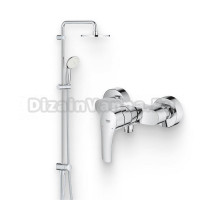 Душевой комплект Смеситель для душа Grohe Eurosmart 33555003 + Стойка New Tempesta Rustic 26452001