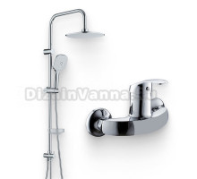 Душевой комплект Смеситель для душа Agger Glad A1520000 + Стойка Marine A0595000 хром